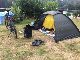 Mein Zeltquartier auf dem Campingplatz in Flossenbürg